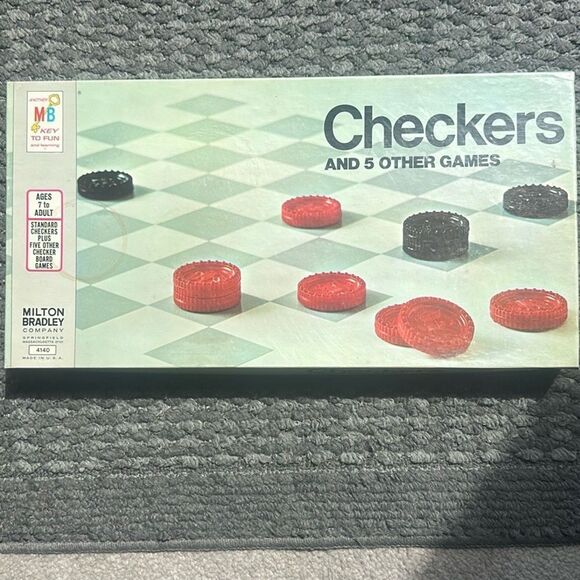 Milton Bradley Vintage Checkers and 5 Other Board Games - Picture 1 of 5